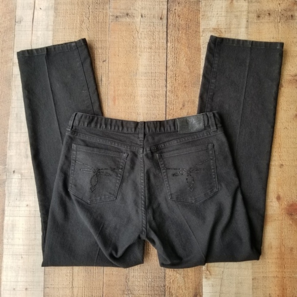 Ralph Lauren Black Shimmer Modern Slim Jeans - Picture 2 of 6